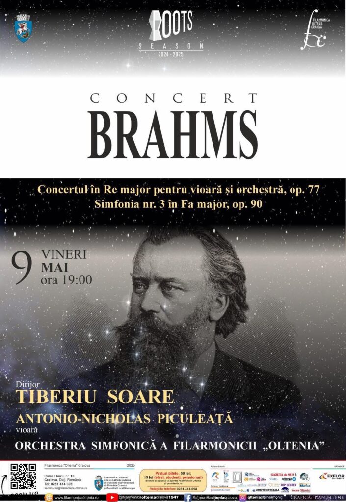 Vă place Brahms? Concert sub bagheta lui Tiberiu Soare  la Filarmonica „Oltenia” Craiova