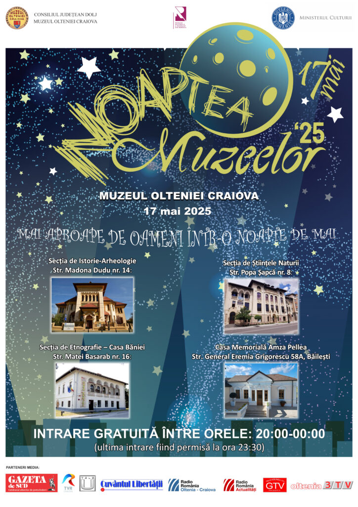 Noaptea Muzeelor 2025 la Muzeul Olteniei Craiova