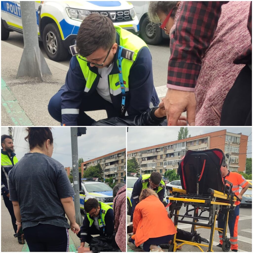 Craiova: Doi polițiști au salvat viața unui bărbat  căzut pe stradă