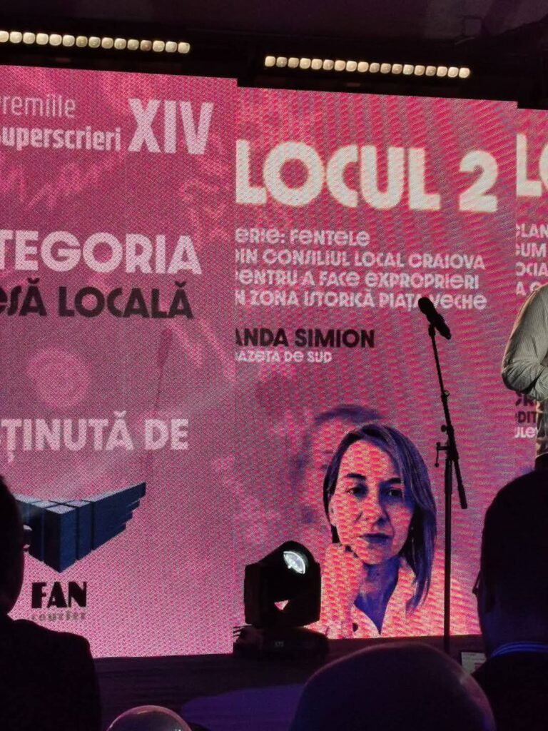 Anda Simion, redactor al Gazetei de Sud, premiată la Gala Superscrieri 2025
