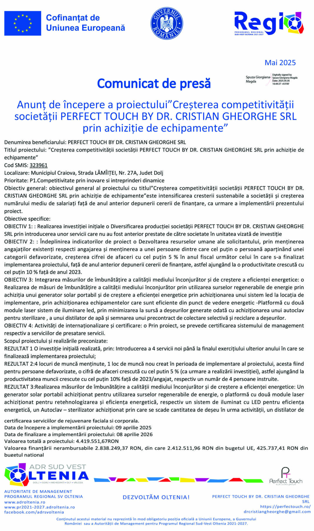 PERFECT TOUCH BY DR. CRISTIAN GHEORGHE SRL