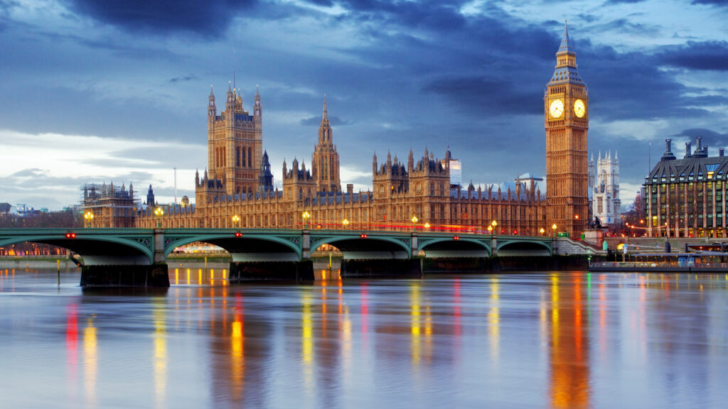 Big Ben, pod peste Tamisa, Londra, Anglia, Marea Britanie