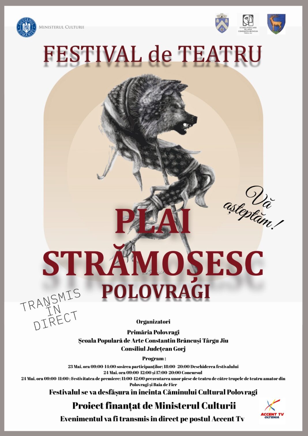 Gorj: Se dă startul primei ediții a Festivalului de Teatru pentru Amatori „Plai Strămoșesc”, la Polovragi