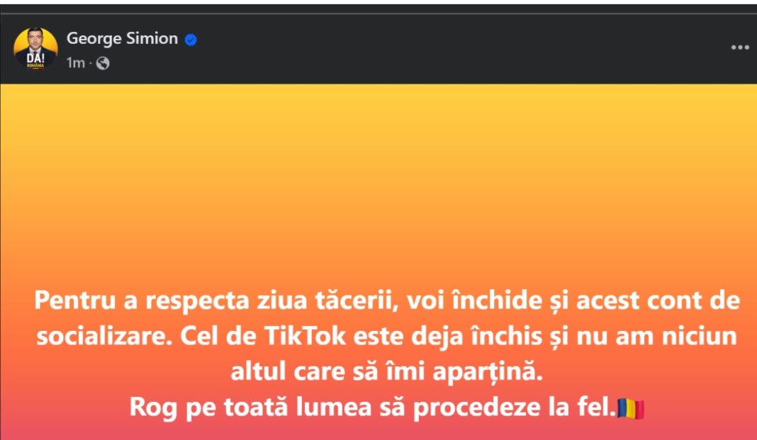 George Simion a anunțat că „în următoarele 24 de ore, singura platforma unde voi mai comunica este X, pe contul oficial”