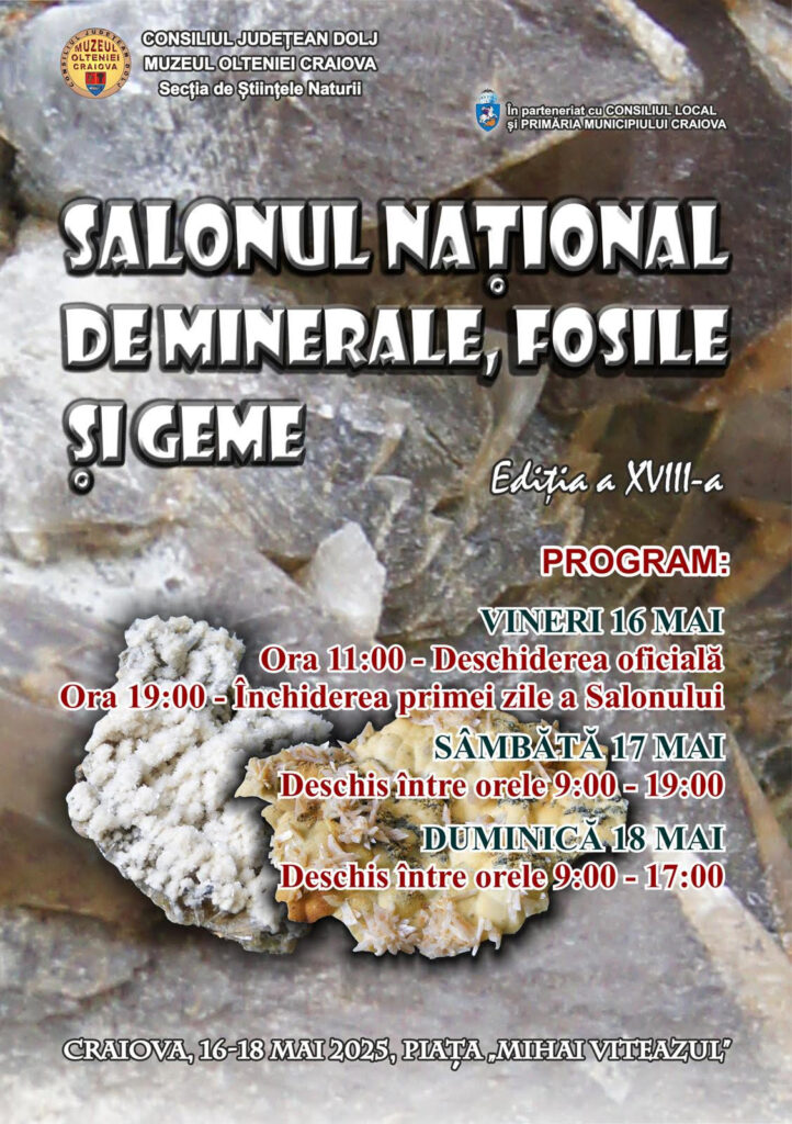 Craiova: Salonul Național de Minerale, Fosile și Geme, ediția a XVIII-a