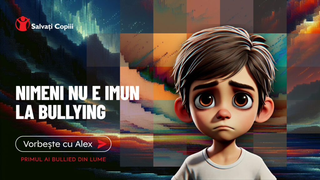 „Nimeni nu e imun la bullying” – Salvați Copiii lansează campania „Vorbește cu ALEX”, primul AI afectat de bullying