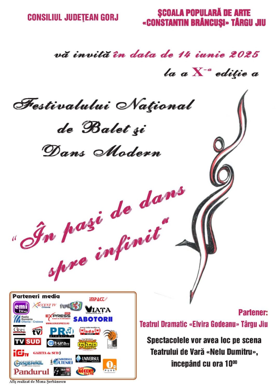 Festivalul Național de Balet și Dans Modern „În pași de dans spre INFINIT”, la Târgu Jiu