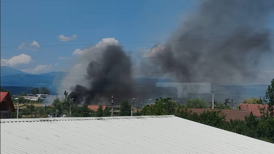 Incendiu de vegetație uscată la Târgu Jiu