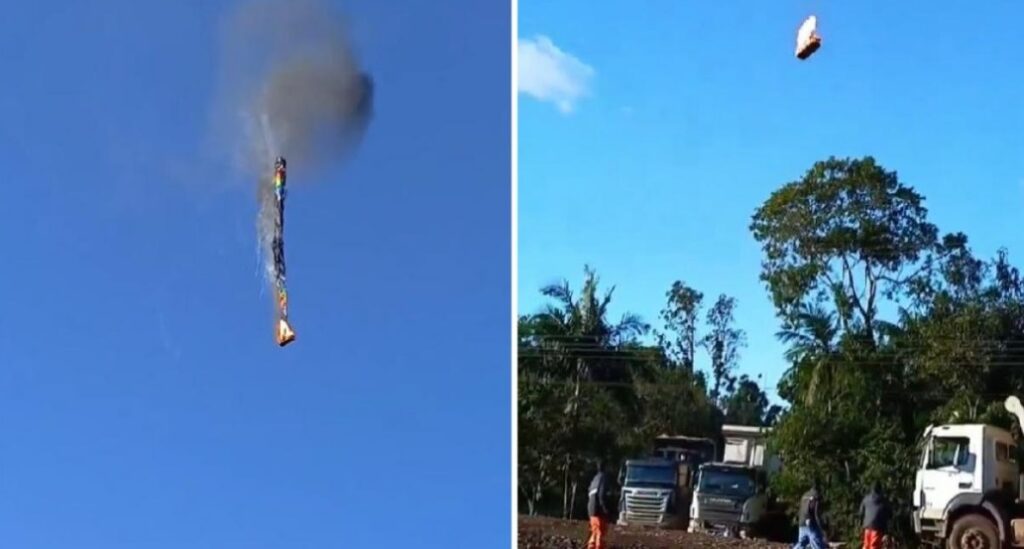 VIDEO terifiant! Un balon cu aer cald, plin cu turiști, a luat foc în aer şi s-a prăbuşit
