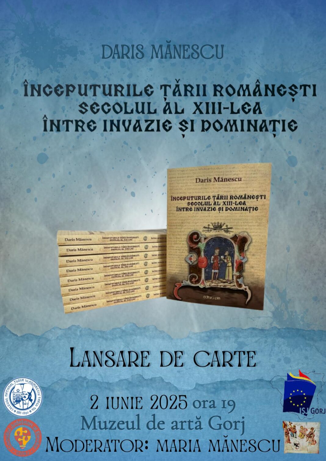 Un elev din Târgu Jiu își lansează cartea de debut despre începuturile Țării Românești