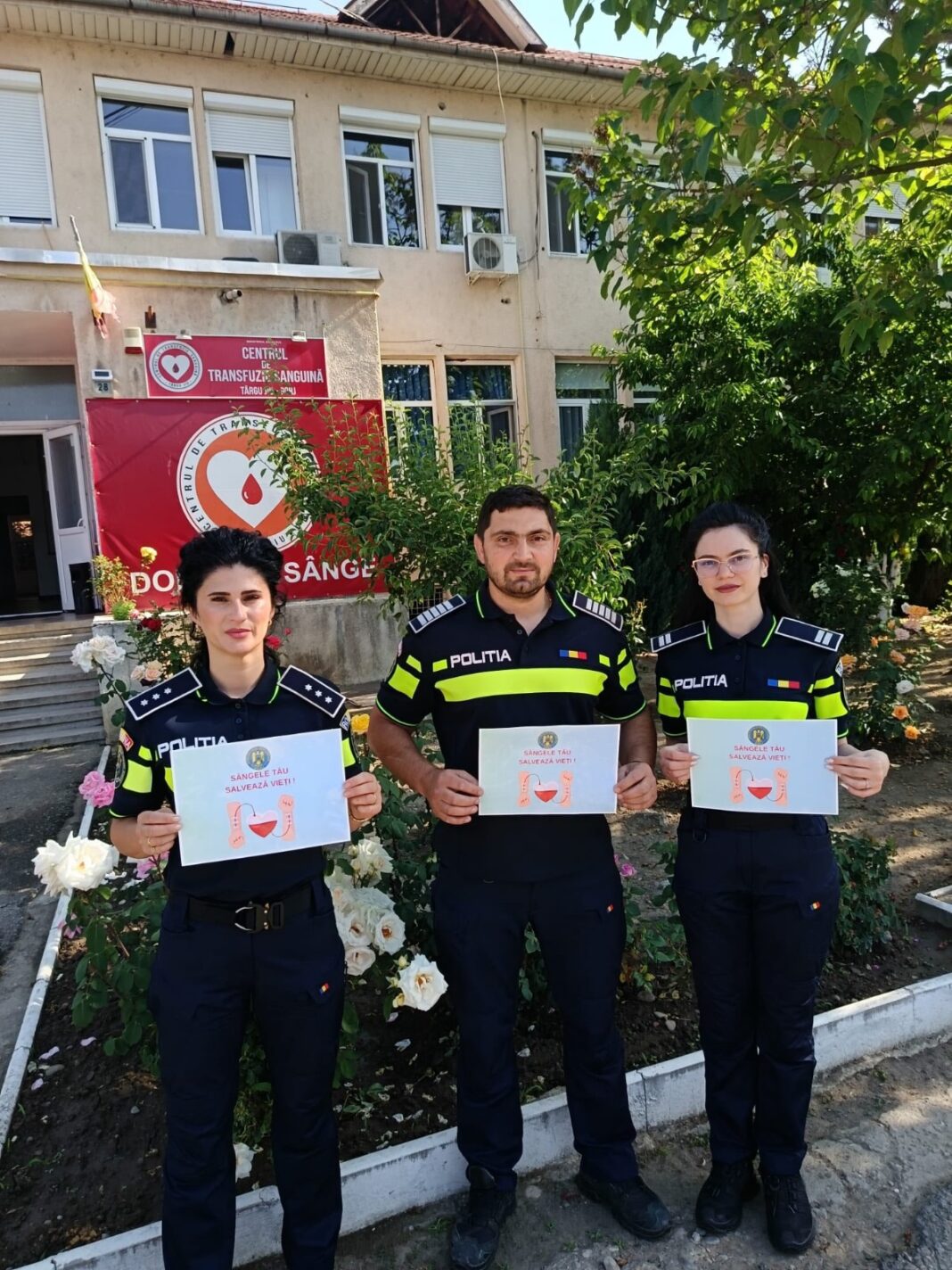 Polițiștii gorjeni au donat sânge pentru a salva viața unei tinere de 23 de ani