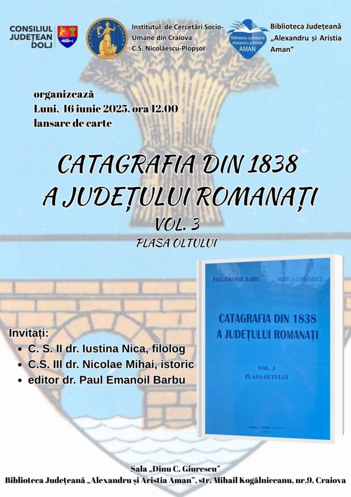  Catagrafia din 1838, Județul Romanați, Vol. 3 – Plasa Oltului