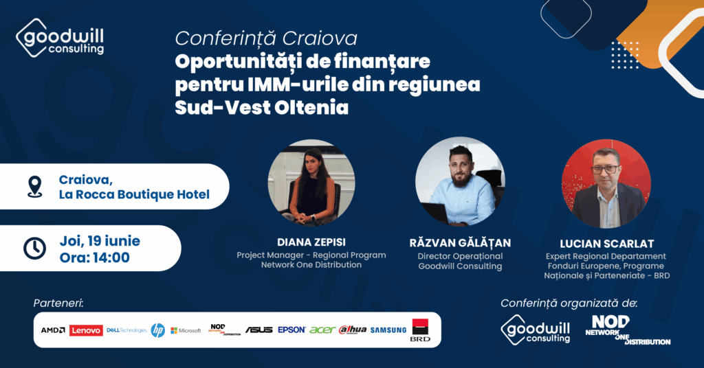 Cum îți poți finanța dezvoltarea afacerii în 2025? Vino la conferința de la Craiova, pe 19 iunie pentru a afla!