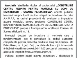Anunţ Mediu Asociaţia Vasiliada