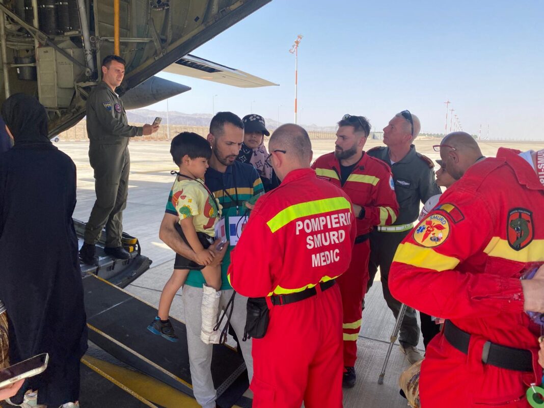 România a desfășurat miercuri o nouă operațiune umanitară de evacuare medicală din Fâșia Gaza