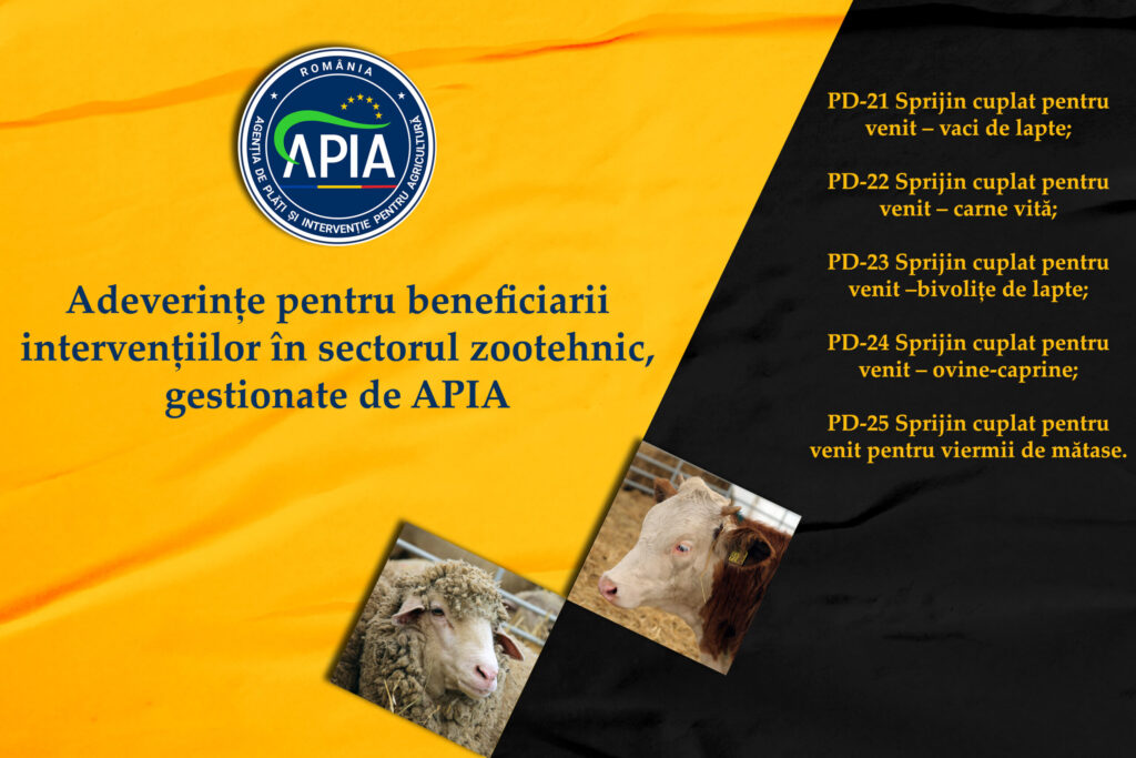APIA eliberează adeverințe fermierilor crescători de animale care doresc să acceseze credite bancare