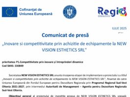 „Inovare si competitivitate prin achizitie de echipamente la NEWVISION ESTHETICS SRL"