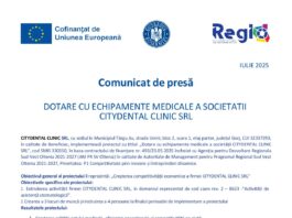 Dotare cu echipamente medicale a societăţii Citydental Clinic SRL