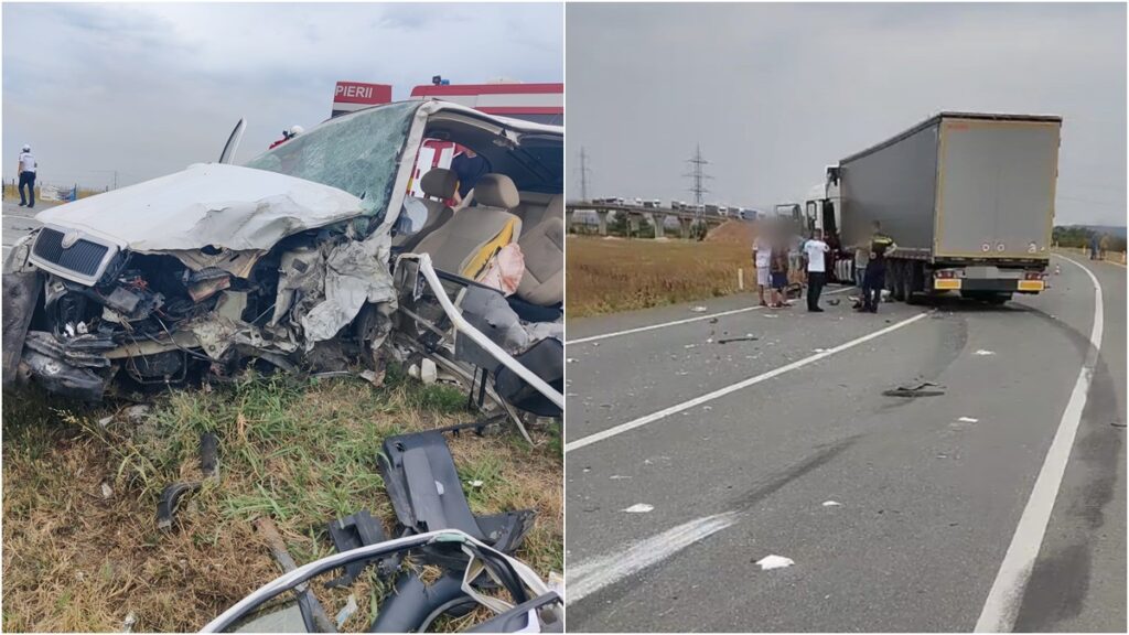 Blocaj rutier pe Centura de Nord a Craiovei! O maşină s-a ciocnit violent de un tir