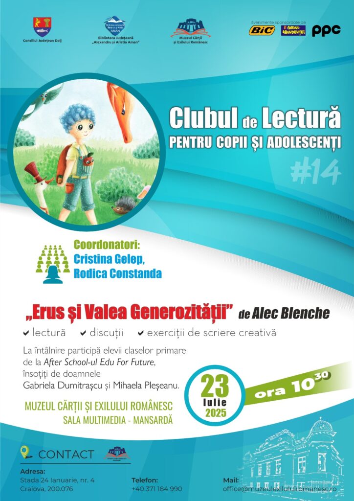 Descoperă Magia Lecturii la Muzeul Cărții și Exilului Românesc cu Erus și Valea Generozității
