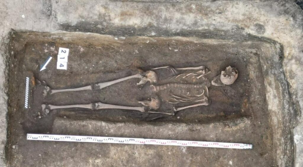 Scheletul Complect al Unui Cavaler Medieval Descoperit Sub Fosta Gelaterie din Gdańsk