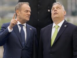 Premierul Poloniei Donald Tusk şi omologul din Ungaria Viktor Orban