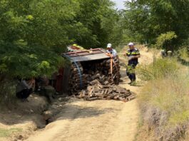 Un bărbat a murit strivit de un tractor cu lemne