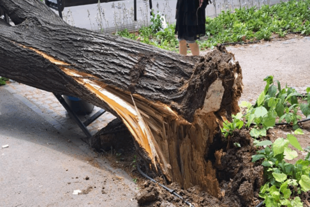 Două femei rănite după căderea unui copac pe stradă