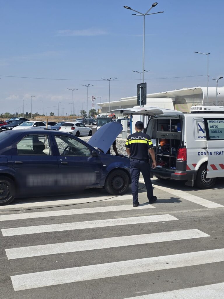 Polițiștii de la Transporturi, controale la Aeroportul Craiova – sancțiuni pentru taxi și rent a car