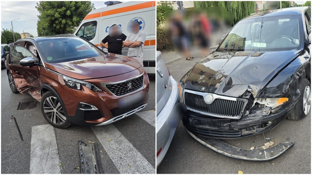 Trei vehicule deteriorate și un tânăr spitalizat!