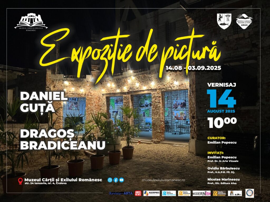 Craiova: Vernisajul expoziției de pictură a artiștilor plastici Daniel Guță și Dragoș Bradiceanu