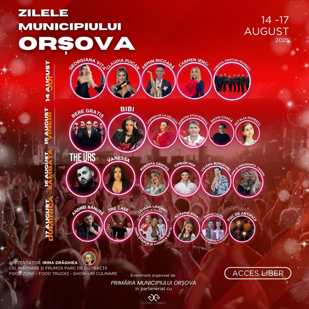 Orșova, capitala distracției între 14 – 17 august