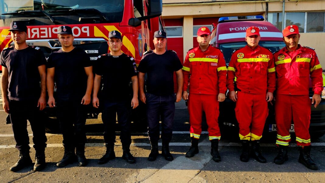 Echipaj de salvatori din cadrul Detașamentului Slatina al ISU Olt.