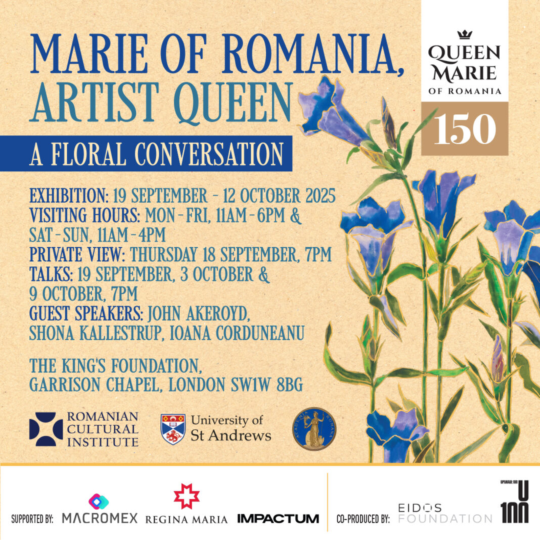 Expoziția “Maria a României. Regina artistă“, organizată de ICR Londra, prezintă în premieră acuarele ale Reginei Maria
