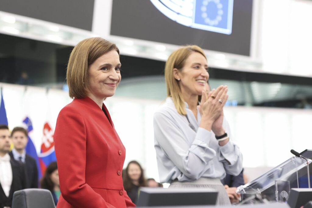 (VIDEO) Maia Sandu, avertisment în PE: Rusia vrea Moldova și o va folosi ca o platformă pentru a ataca Europa