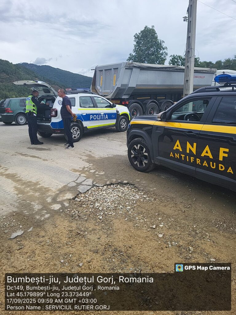 Amenzi de 20.000 de lei pentru transport ilegal de piatră în Gorj