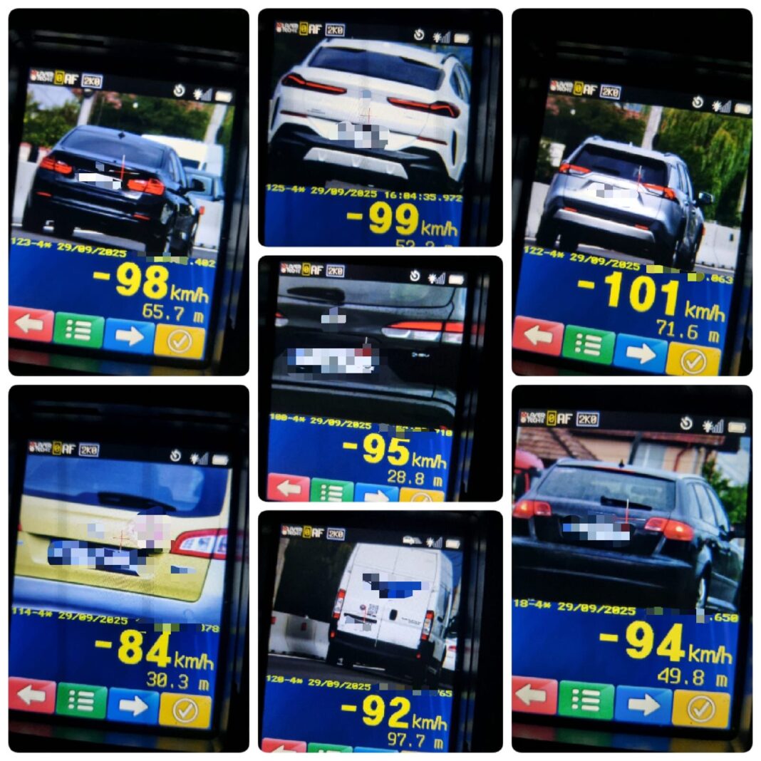 BLITZ rutier la Râureni – șoferii prinși pe viteză, amendați pe loc