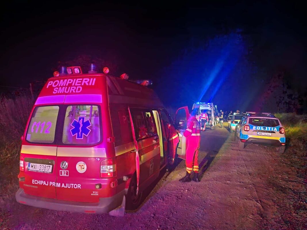 Doi adulți și trei copii, răniți după ce o mașină a ieșit de pe carosabil