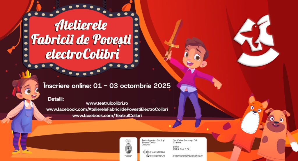 Începe o nouă serie de ateliere la Teatrul Colibri Craiova!