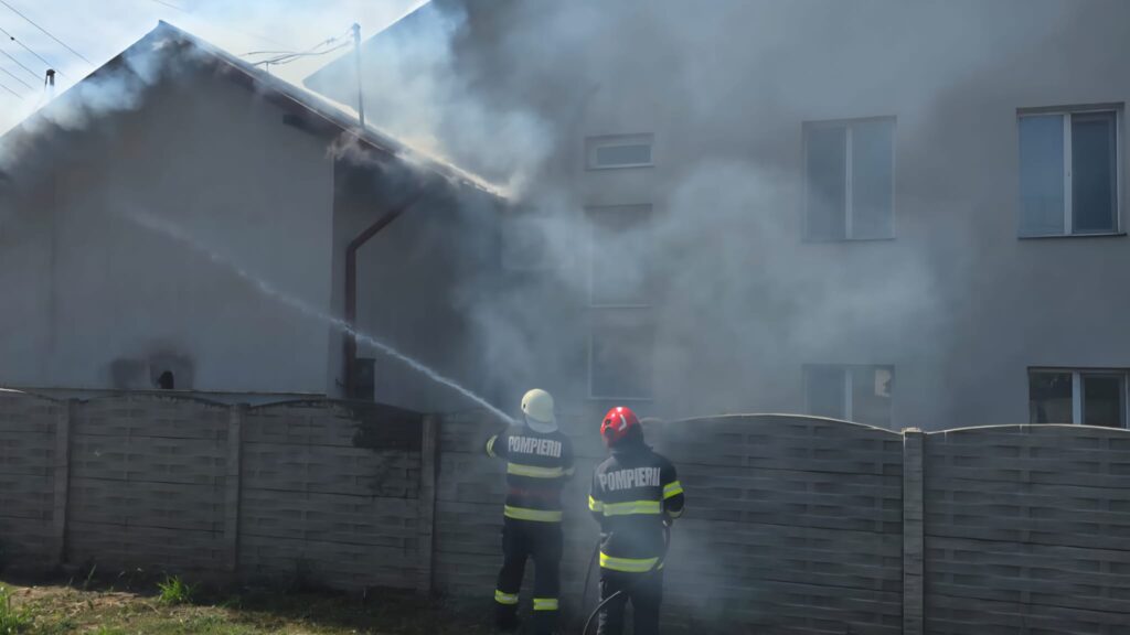 O anexă gospodărească, curpinsă de flăcări! Acoperișul și bunurile au ars