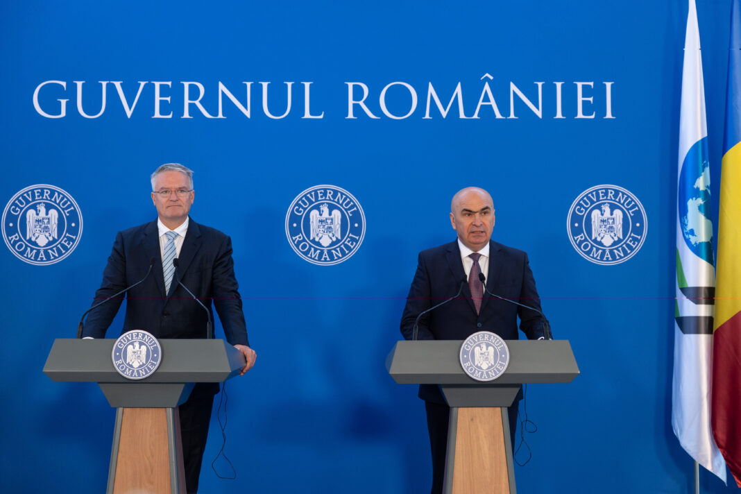 Premierul Ilie Bolojan, și secretarul general al OCDE, Mathias Cormann