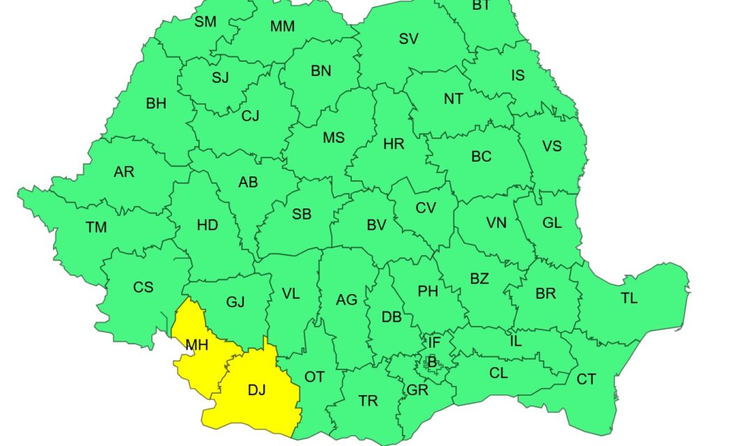 Cod galben de vânt în Dolj și Mehedinți
