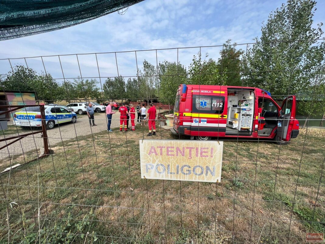 Bărbat care mergea pe bicicletă, rănit de un glonț tras dintr-un poligon privat