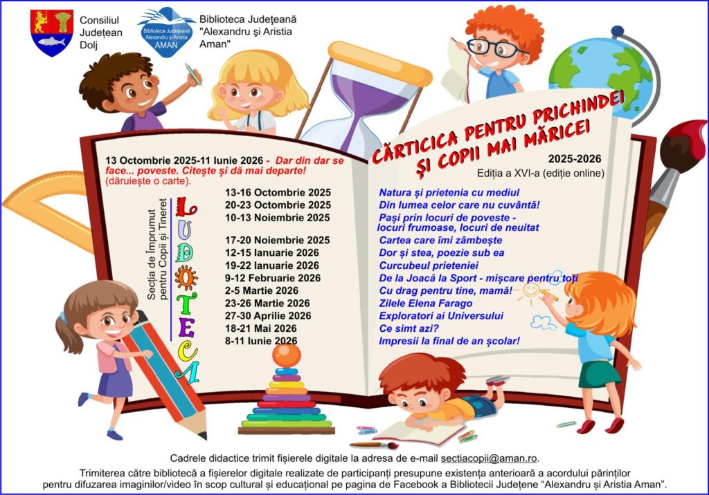 Craiova: A XVI-ediție a proiectului „Cărticica pentru prichindei și copii mai măricei”