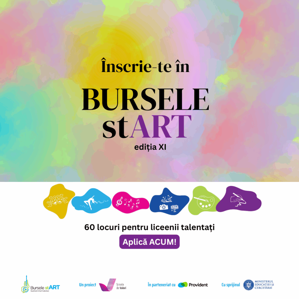 Bursele stART 2025: 60 de burse pentru liceeni talentați în artă, muzică, dans și noile forme de expresie artistică