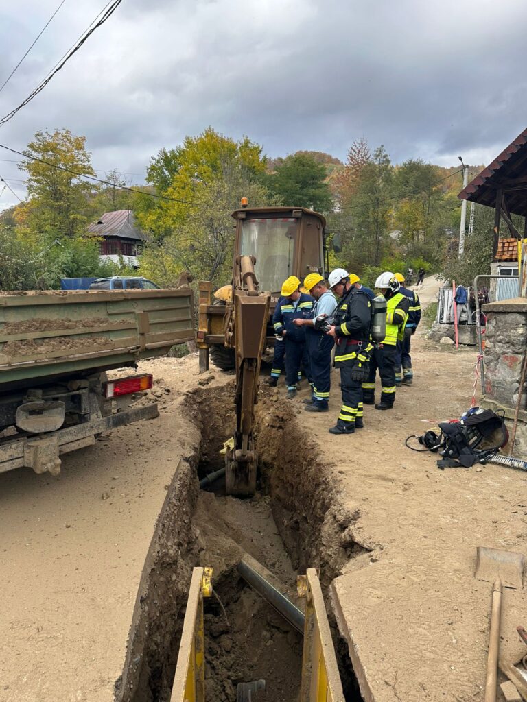 Incident la Băile Olănești: conductă de gaze spartă în timpul unor lucrări