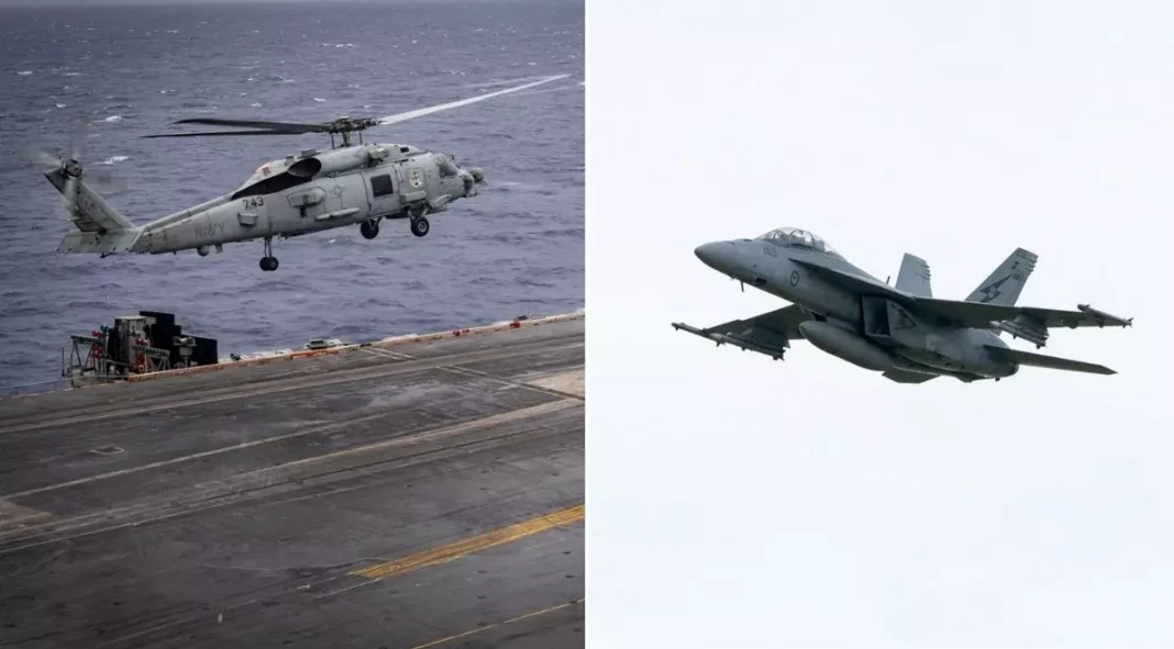 Un elicopter şi un avion de luptă ale Marinei SUA s-au prăbuşit în Marea Chinei de Sud Un elicopter şi un avion de luptă ale Marinei SUA s-au prăbuşit în Marea Chinei de Sud