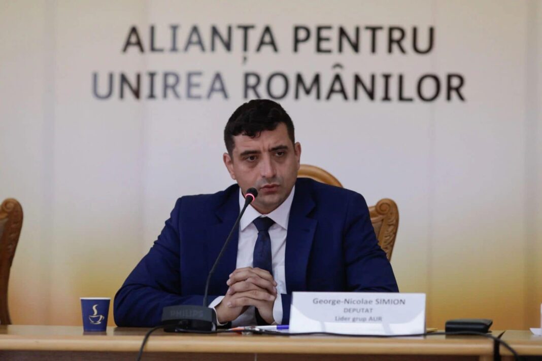Președintele Alianței pentru Unirea Românilor (AUR), George Simion