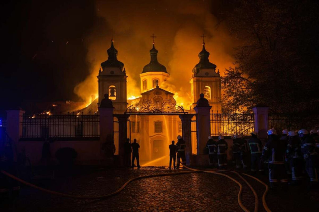 O mânăstire italiană veche de 400 de ani, distrusă de un incendiu
