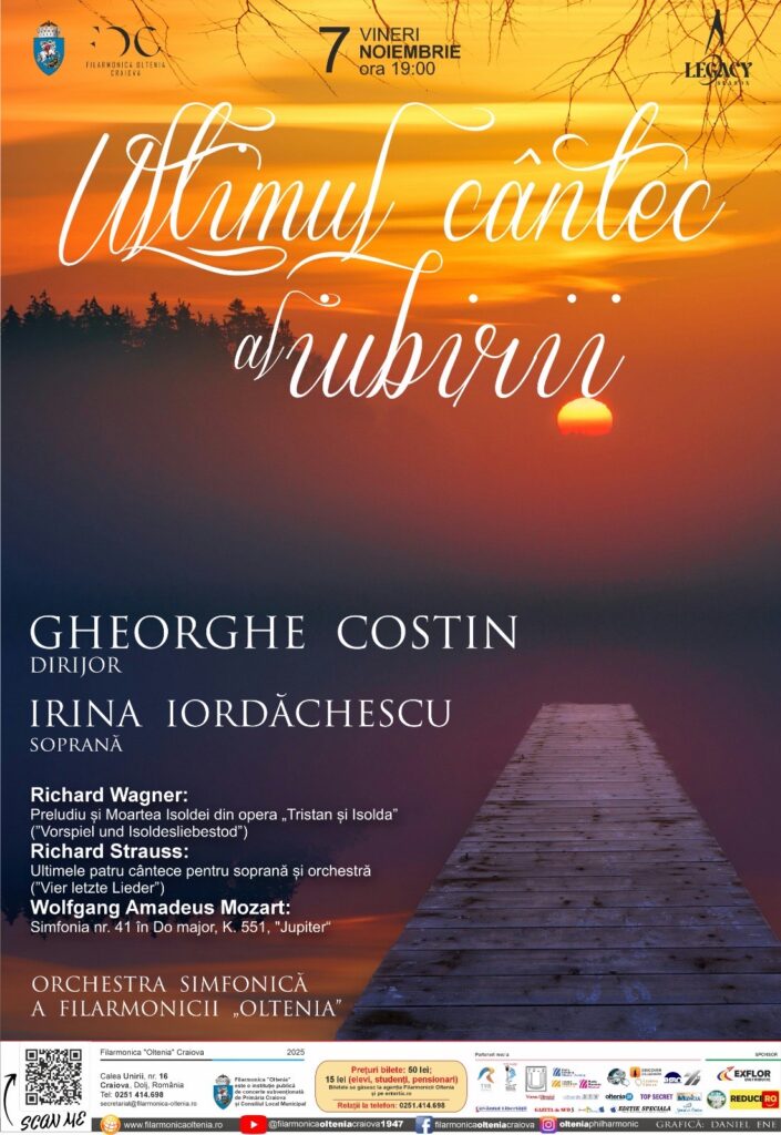„Ultimul cântec al iubirii” – Concert vocal-simfonic la Filarmonica „Oltenia”